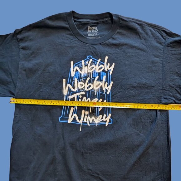 Doctor Who “Wibbly Wobbly Timey Wimey” Tee — Tag XL — Navy 2012 - Picture 2 of 3